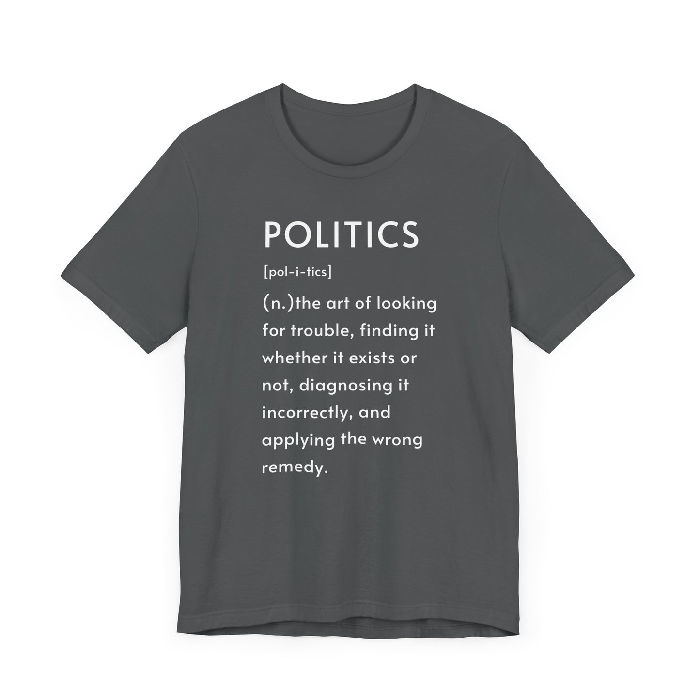 POLITICS Definition T-Shirt – Funny Political Sarcasm Tee | Bella+Canvas 3001 Unisex