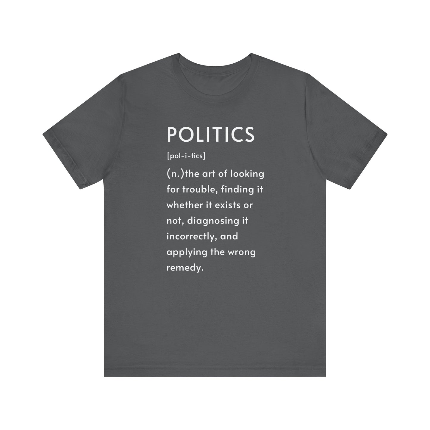 POLITICS Definition T-Shirt – Funny Political Sarcasm Tee | Bella+Canvas 3001 Unisex
