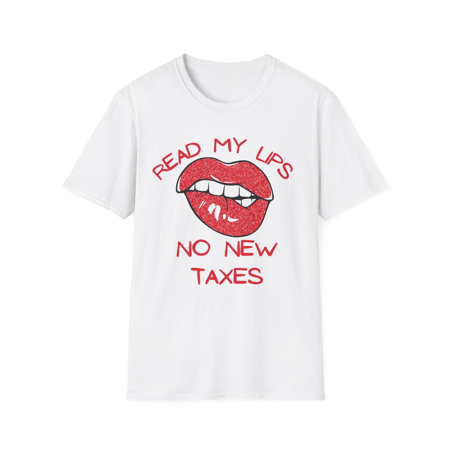Funny Political T-Shirt – "Read My Lips: No New Taxes" Graphic Tee