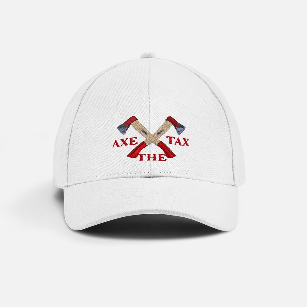 Axe The Tax™  | Emdroidered Hat White